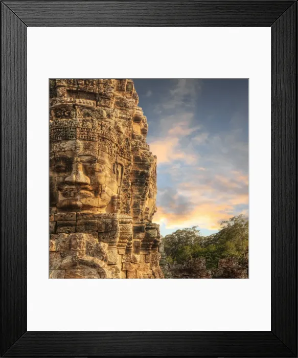Framed Print : The Bayon Stone, Angkor Thom, Siem Reap, Cambodia