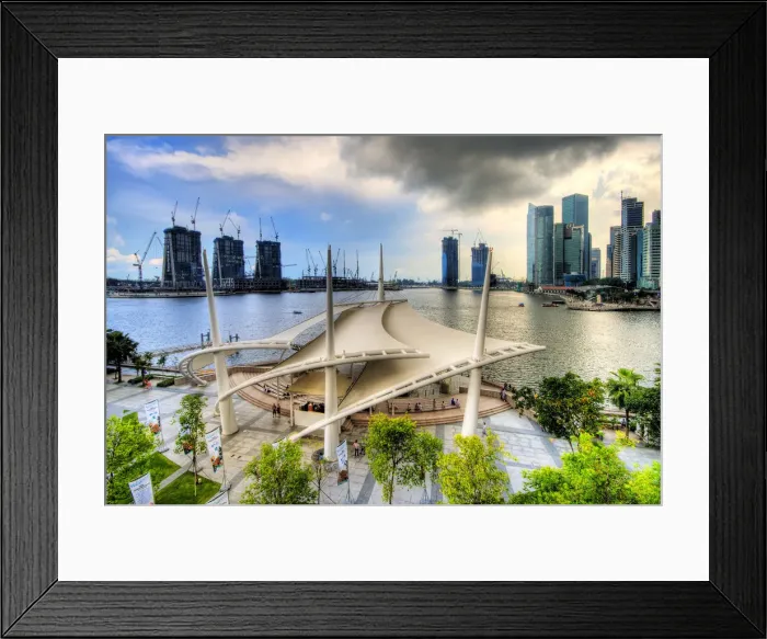 Framed Print : Dark clouds over Singapore Esplanade Framed Print : Dark clouds over Singapore Esplanade
