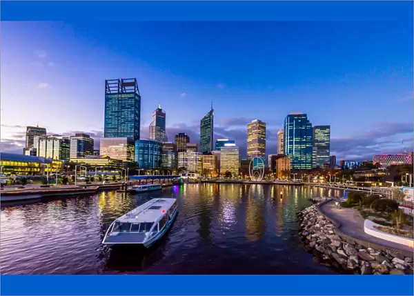 Elizabeth Quay Perth Central Business District centred on the landmark Swan Bells