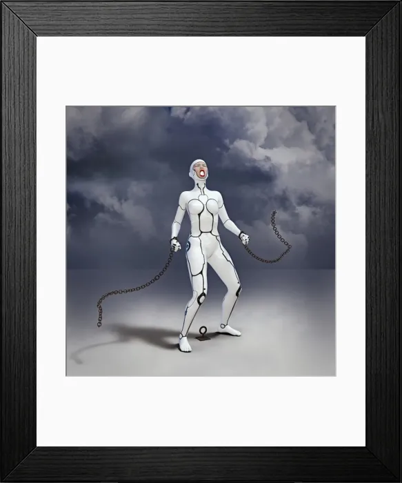 Framed Print : aggression, ai, anger, ar, artificial intelligence, augmented reality, beauty, bondage