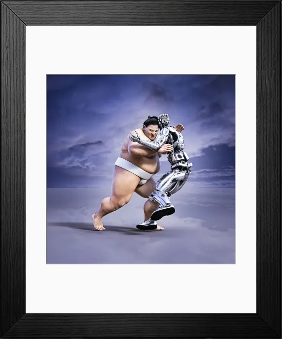 Framed Print : ar, augmented reality, bare chest, barefoot, color image, computer graphic, concept