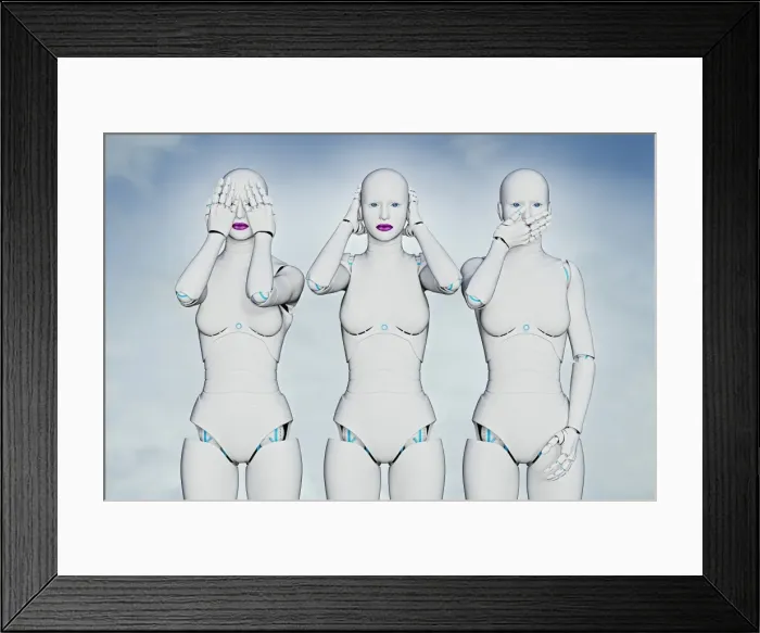 Framed Print : beauty, bonding, cloud, color image, computer graphic, concept, covering, cyborg