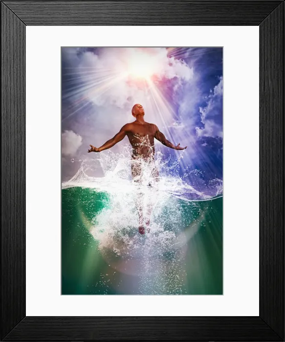 Framed Print : ar, augmented reality, bare chest, beaming, color image, computer graphic, concept