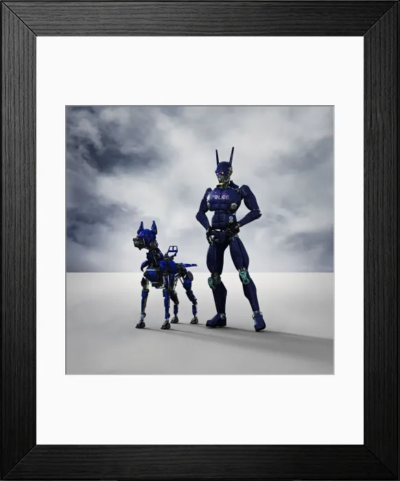Framed Print : ai, animals, ar, artificial intelligence, augmented reality, blue, bonding, color image