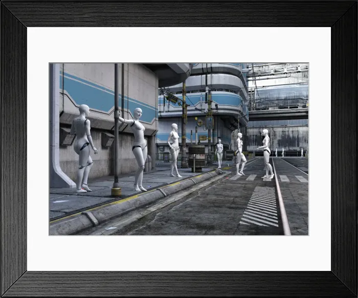 Framed Print : ar, augmented reality, beauty, bus station, city, color image, computer graphic, concept Framed Print : ar, augmented reality, beauty, bus station, city, color image, computer graphic, concept