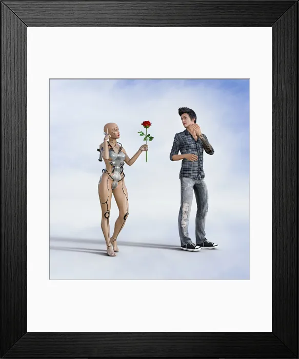 Framed Print : ar, arm, augmented reality, beauty, bonding, color image, computer graphic, concept