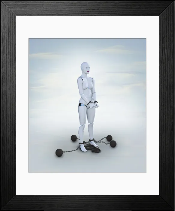 Framed Print : ai, ar, artificial intelligence, augmented reality, ball and chain, beauty, bondage