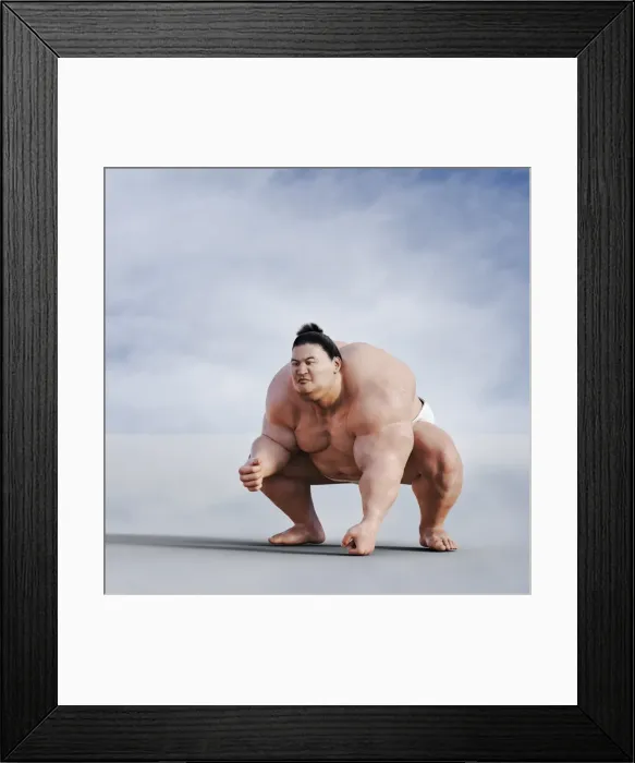 Framed Print : anticipation, athlete, bare, bare chest, barefoot, color image, computer graphic