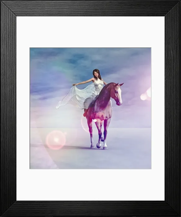 Framed Print : animals, beauty, bonding, brunette, color image, computer graphic, concept, copy space Framed Print : animals, beauty, bonding, brunette, color image, computer graphic, concept, copy space