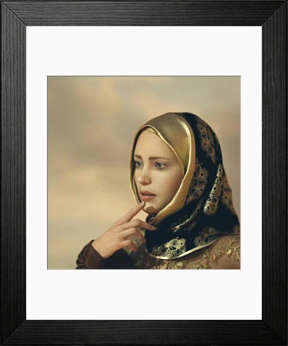 Framed Print : beauty, close up, color image, computer graphic, concept, contemplating, copy space