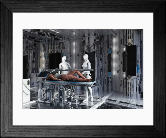 Framed Print : android, ar, augmented reality, clipboard, color image, concept, digital native, doctor