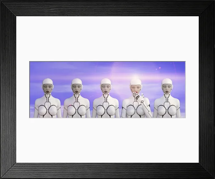 Framed Print : android, ar, augmented reality, beauty, clone, close up, cloud, color image, concept