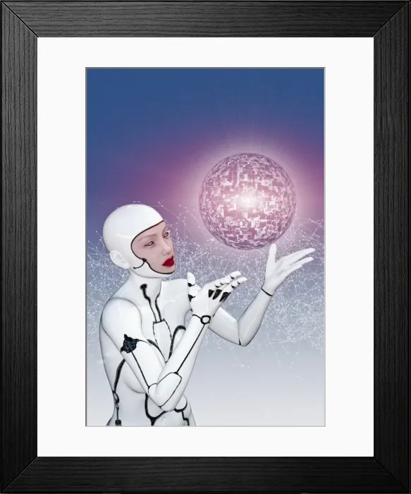 Framed Print : android, ar, augmented reality, balance, beauty, blue sky, catching, clear sky, close up