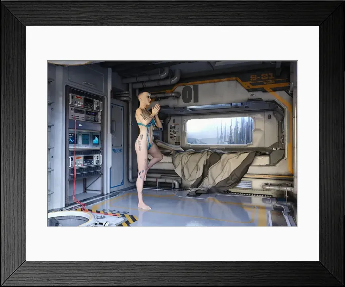 Framed Print : android, ar, augmented reality, augmented tattoo, balance, balancing, barefoot, beauty