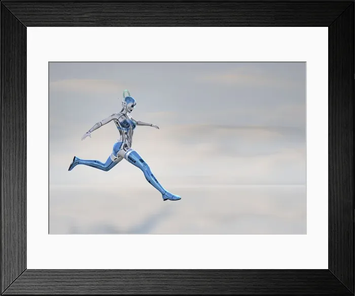Framed Print : android, candid, cloud, color image, concept, copy space, cyborg, day, digital composite