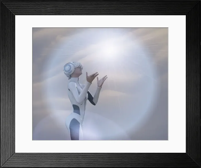 Framed Print : augmented reality, candid, cloud, color image, concept, copy space, cyberspace, day