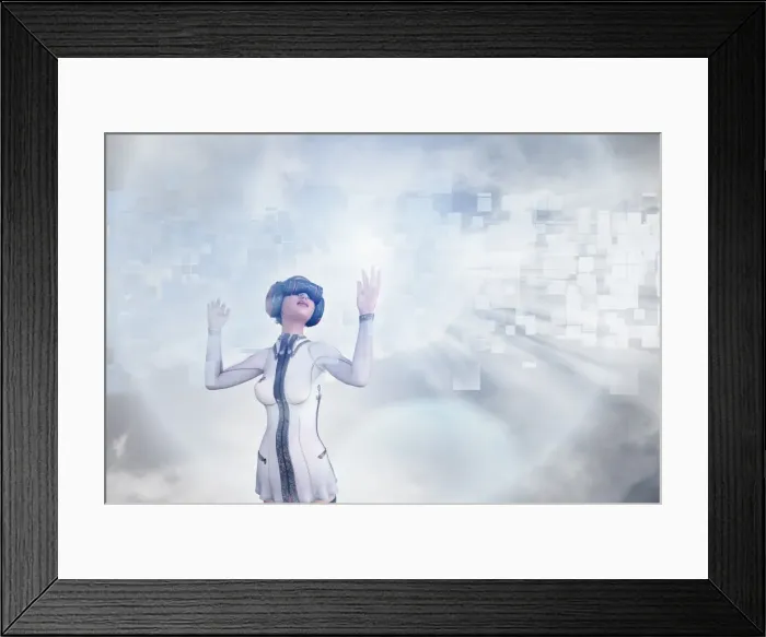 Framed Print : augmented reality, candid, cloud, color image, concept, copy space, cyberspace, day