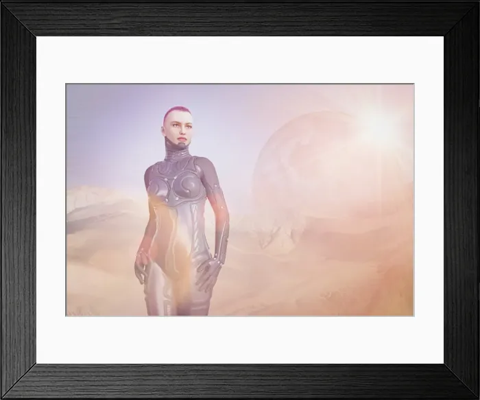 Framed Print : alien, alien planet, android, beauty, candid, color image, concept, copy space, day