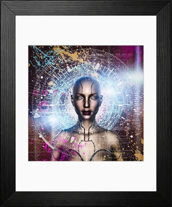 Framed Print : ai, ar, artificial intelligence, augmented reality, beaming, beauty, blueprint, close up