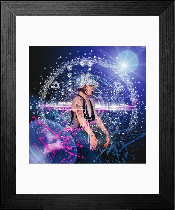 Framed Print : access, ar, augmented reality, beaming, beauty, circuit, color image, communication