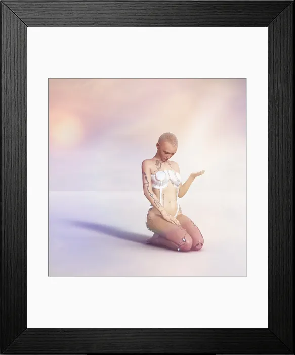 Framed Print : ar, augmented reality, augmented woman, beauty, blonde hair, circuit, color image