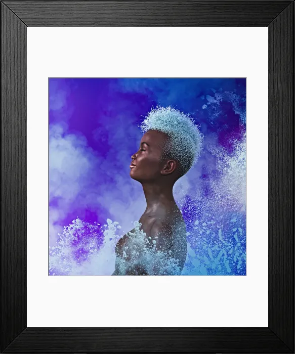 Framed Print : ar, augmented reality, bathing, beauty, blue hair, close up, cloud, color image, concept Framed Print : ar, augmented reality, bathing, beauty, blue hair, close up, cloud, color image, concept