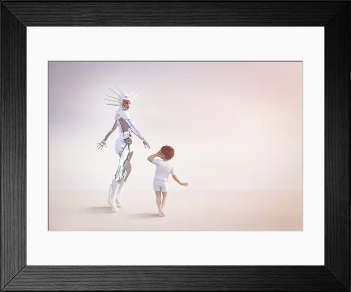 Framed Print : android, ar, augmented reality, beauty, bonding, boy, boys, childhood, color image