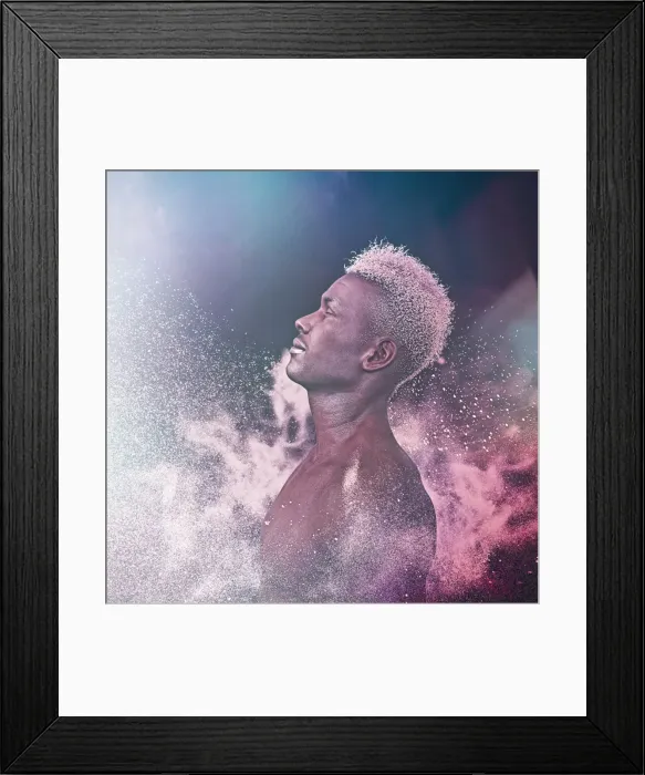 Framed Print : ar, augmented reality, bare chest, black hair, blonde hair, close up, color image Framed Print : ar, augmented reality, bare chest, black hair, blonde hair, close up, color image
