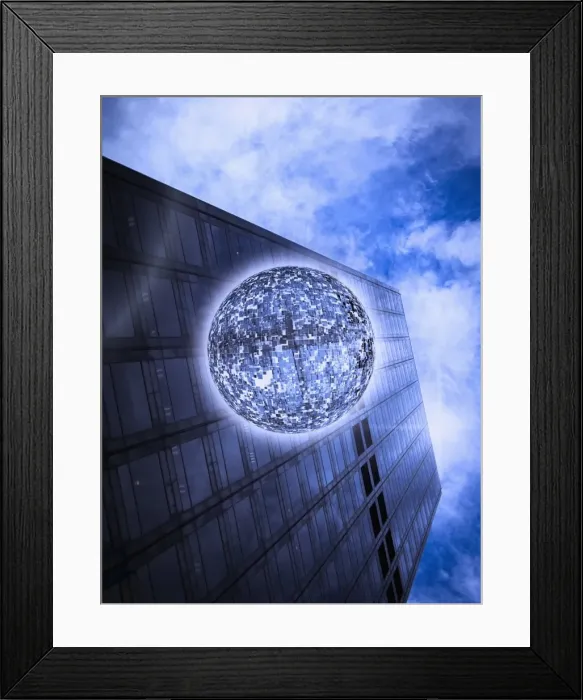 Framed Print : blue sky, building, business, color image, computer graphic, concept, copy space Framed Print : blue sky, building, business, color image, computer graphic, concept, copy space
