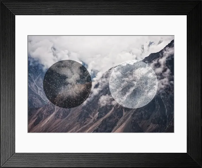 Framed Print : beauty in nature, black, circle, cloud, color image, communication, computer graphic