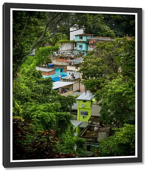 A View of Favelas Among the Vegetations in Santa Teresa, Rio de Janeiro, Brazil, South America