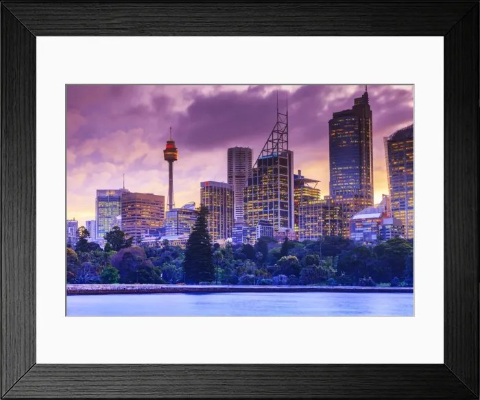 Framed Print : Sydney city and tv tower by night Framed Print : Sydney city and tv tower by night