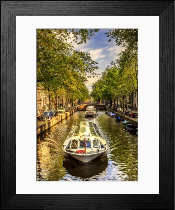 Framed Print : Typical houses along the canals, Amsterdam