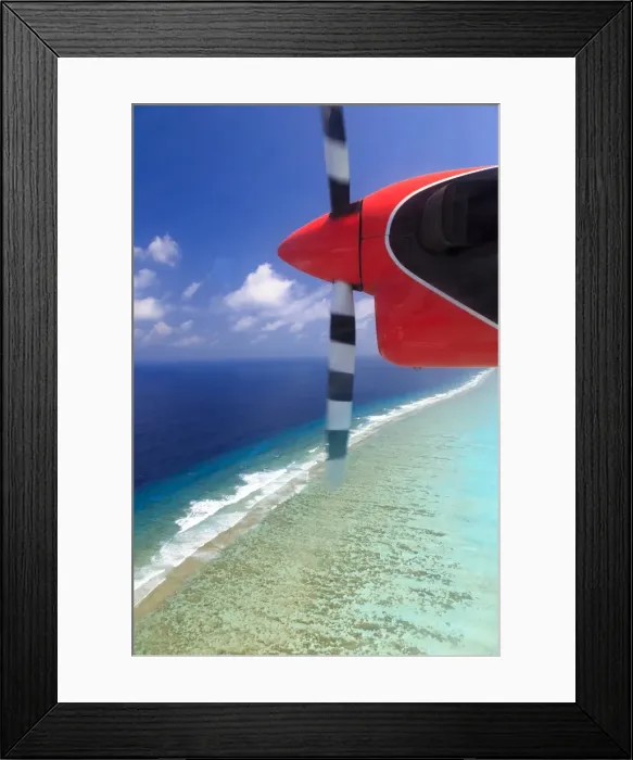 Framed Print : Aerial view Maldives Atoll