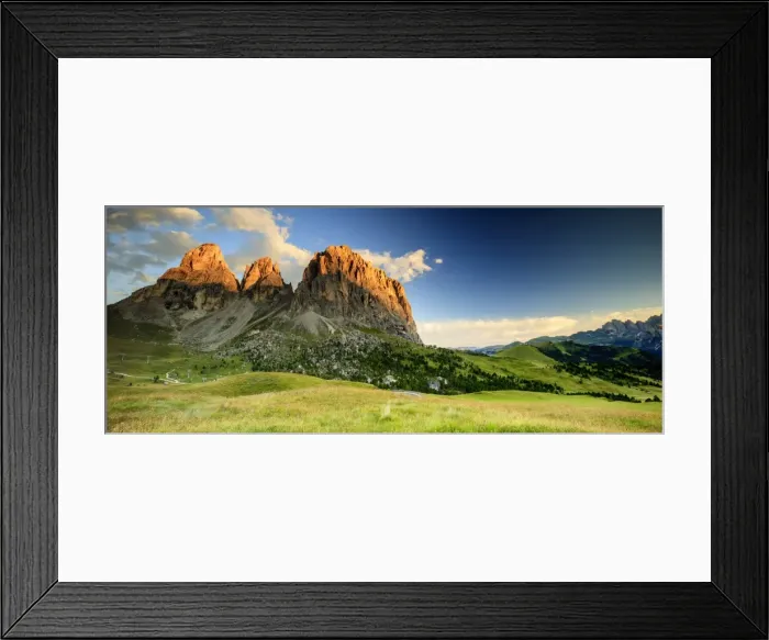 Framed Print : Sassolungo at dawn