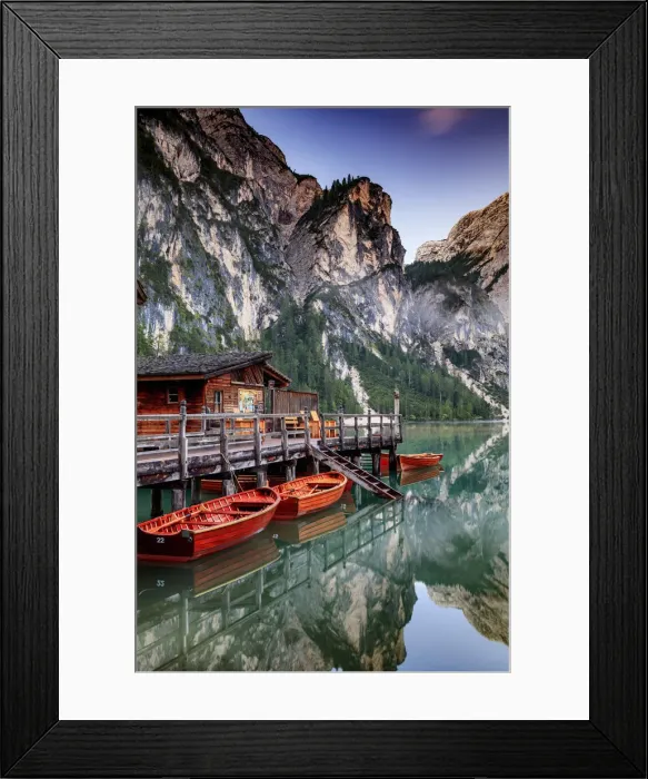 Framed Print : Braies lake Framed Print : Braies lake