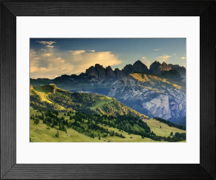 Framed Print : Odles mountains at sunrise