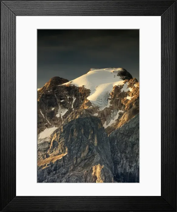 Framed Print : Marmolada mountain at sunrise