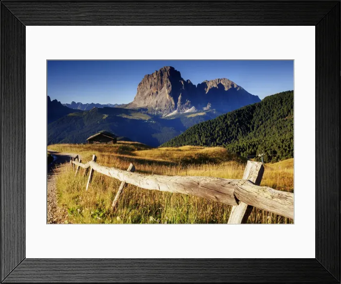 Framed Print : Sassolungo at sunrise