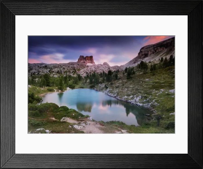 Framed Print : Lagazuoi reflecting in a pond