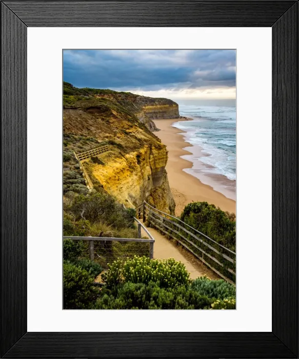 Framed Print : Boardwalk to the beach at Great ocean Road, Victoria Framed Print : Boardwalk to the beach at Great ocean Road, Victoria