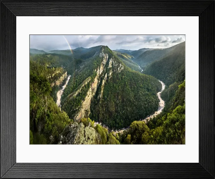 Framed Print : Storm passing by Leven Canyon in Tasmania