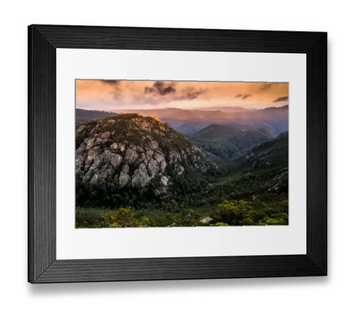 Framed Print : Sunrise ove Mount Roland Regional Reserve