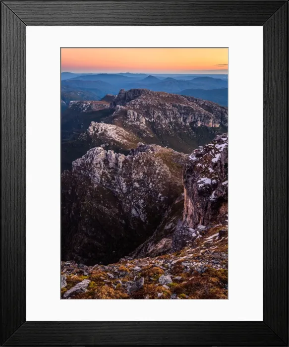 Framed Print : Sunset at the top of Frenchmans Cap