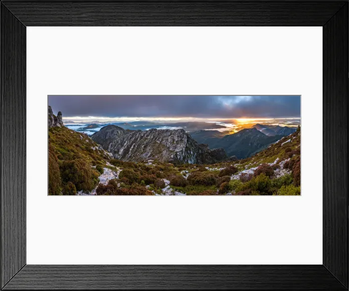 Framed Print : Franklin River Basin in in Franklin-Gordon Wild Rivers National Park, Tasmania