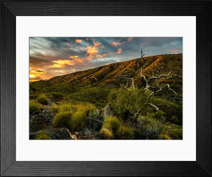 Framed Print : Sunset at Trig Point in West Macdonnell Ranges Framed Print : Sunset at Trig Point in West Macdonnell Ranges