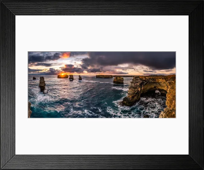 Framed Print : Sunset at Bay of Islands, Great Ocean Road, Victoria