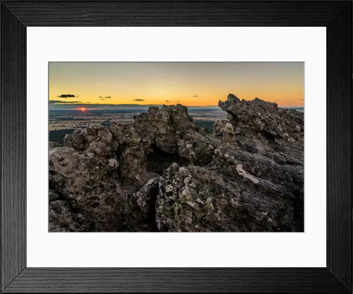 Framed Print : Sunset at the top of Mount Stapylton in Grampians National Park, Victoria