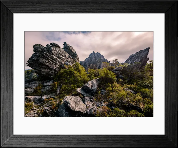 Framed Print : Mt Hayes in Western Arthurs, Southwest Tasmania Framed Print : Mt Hayes in Western Arthurs, Southwest Tasmania