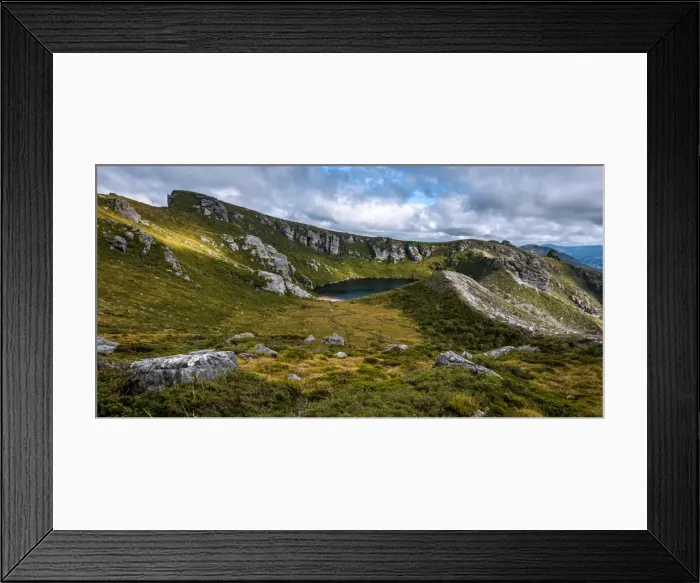 Framed Print : Lake Fortuna in Western Arthurs, Southwest Tasmania Framed Print : Lake Fortuna in Western Arthurs, Southwest Tasmania